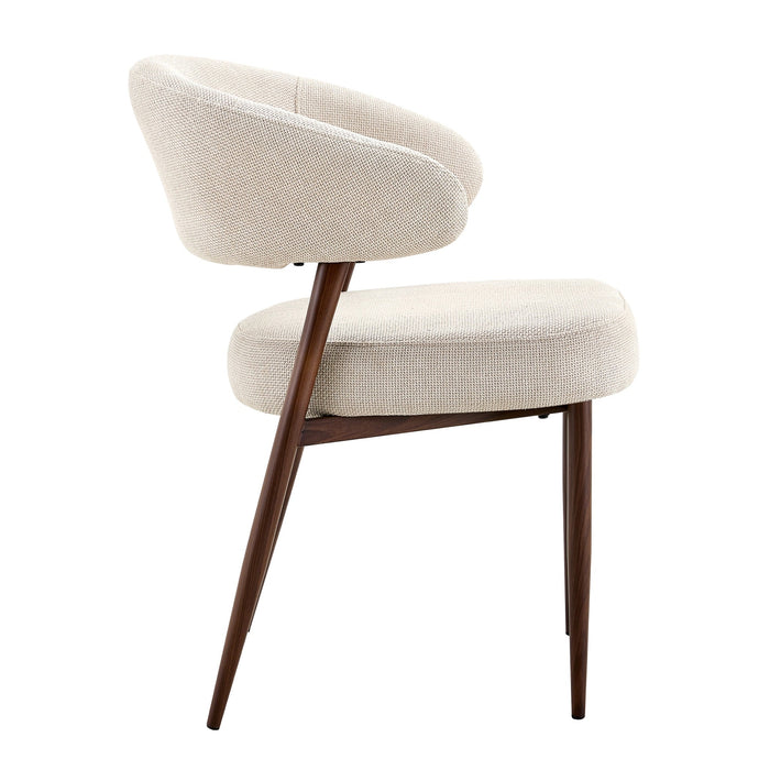 Mayfield Accent Chair - Ivory with Walnut Legs (Set of 2)