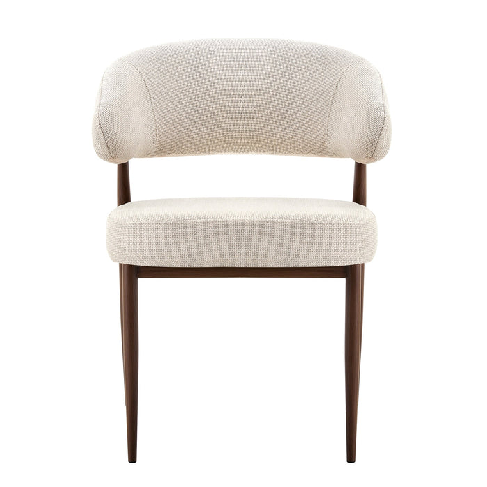 Mayfield Accent Chair - Ivory with Walnut Legs (Set of 2)