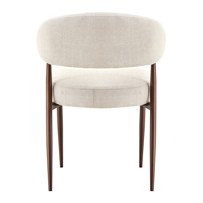 Mayfield Accent Chair - Ivory with Walnut Legs (Set of 2)