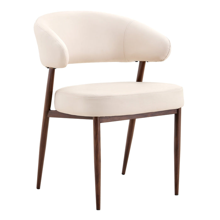 Mayfield Accent Chair - Beige with Walnut Legs (Set of 2)