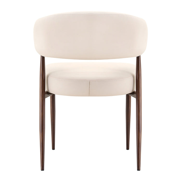 Mayfield Accent Chair - Beige with Walnut Legs (Set of 2)