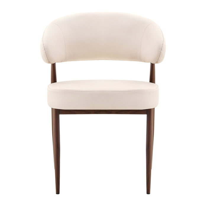 Mayfield Accent Chair - Beige with Walnut Legs (Set of 2)