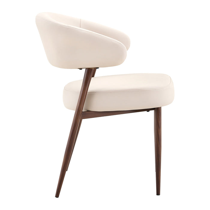 Mayfield Accent Chair - Beige with Walnut Legs (Set of 2)