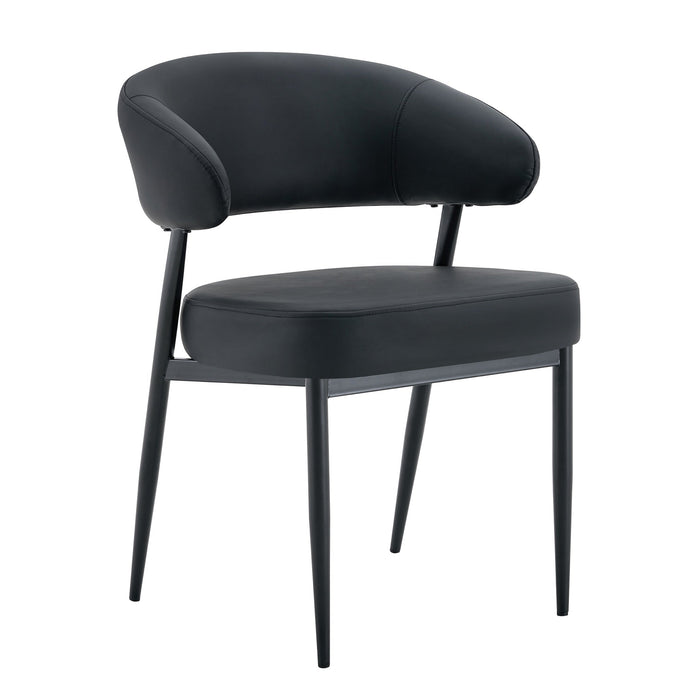 Mayfield Accent Chair - Black with Black Legs (Set of 2)
