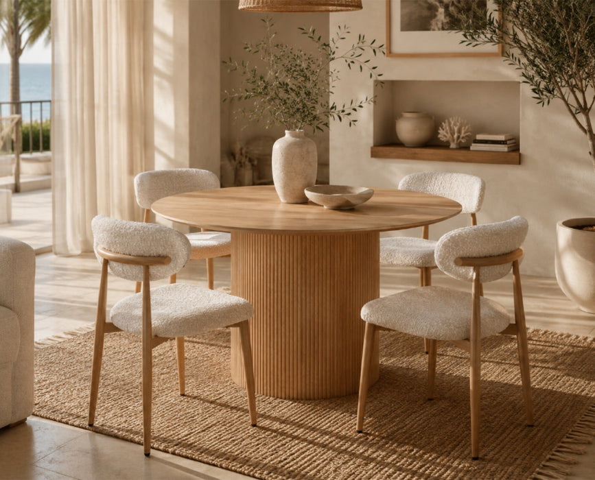 Radley Accent Chair - Beige with Oak Legs (Set of 2)