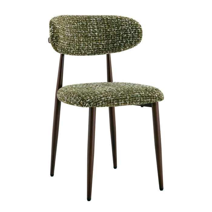 Radley Accent Chair - Green with Walnut Legs (Set of 2)