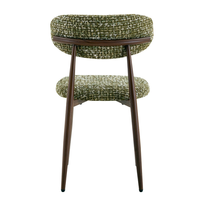 Radley Accent Chair - Green with Walnut Legs (Set of 2)