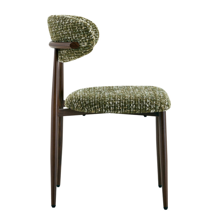 Radley Accent Chair - Green with Walnut Legs (Set of 2)