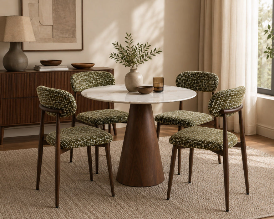 Radley Accent Chair - Green with Walnut Legs (Set of 2)