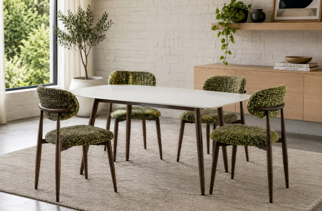 Radley Accent Chair - Green with Walnut Legs (Set of 2)