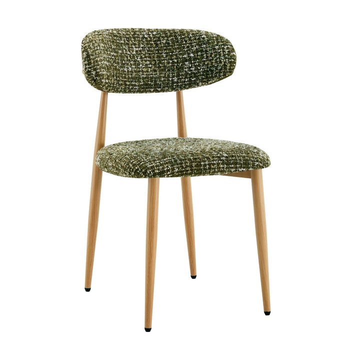 Radley Accent Chair - Green with Oak Legs (Set of 2)