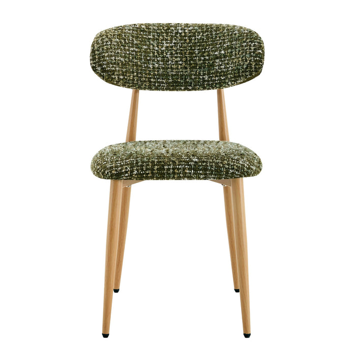 Radley Accent Chair - Green with Oak Legs (Set of 2)