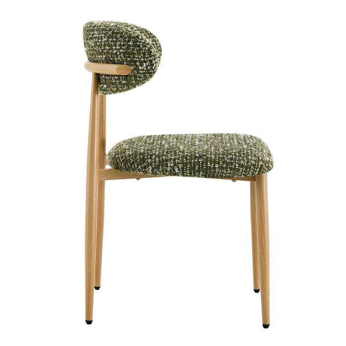 Radley Accent Chair - Green with Oak Legs (Set of 2)