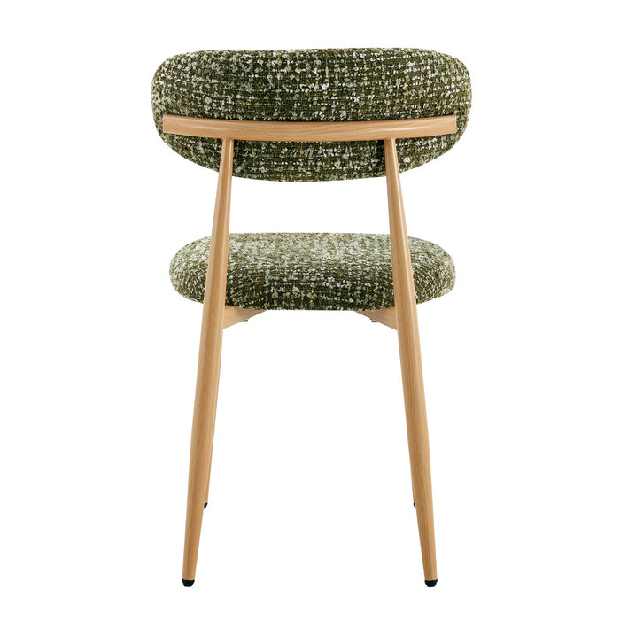 Radley Accent Chair - Green with Oak Legs (Set of 2)