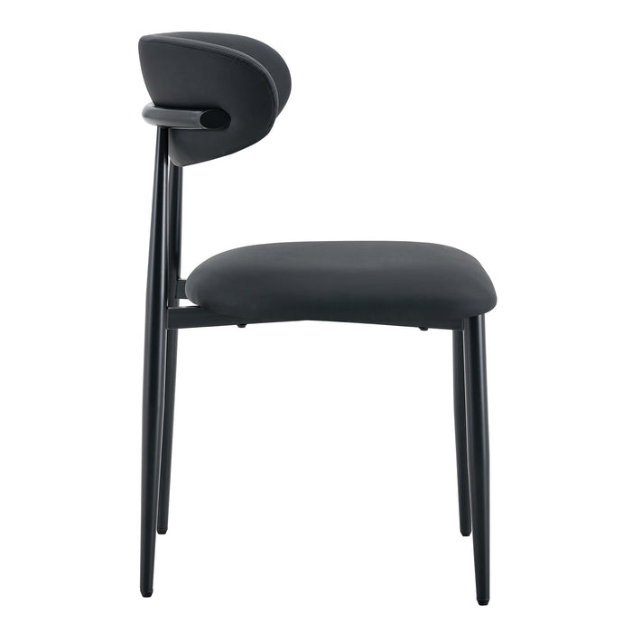 Radley Accent Chair - Black with Black Legs (Set of 2)