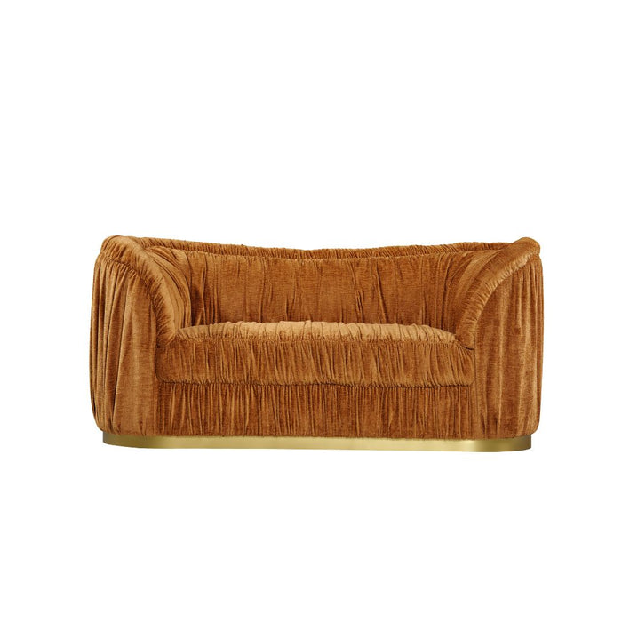 Velmoré 2 Seater Sofa Rust Chenille Upholstery Gold base - 189cm