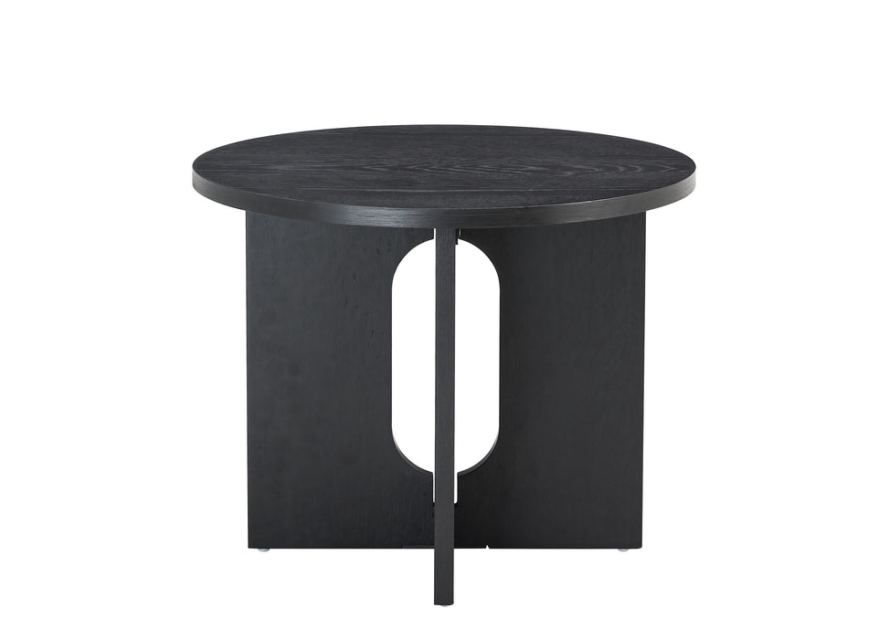 Soho Side Table, Round Black Oak Veneer