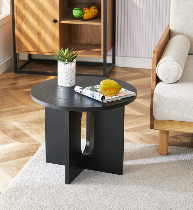 Soho Side Table, Round Black Oak Veneer