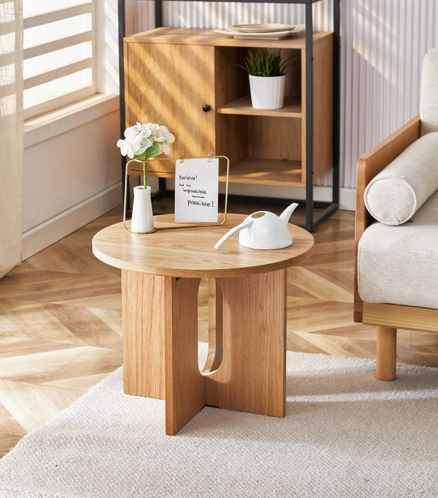 Soho Side Table, Round Oak Veneer