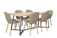 April 7 Pce Dining with Maya Chair Grey/Oak