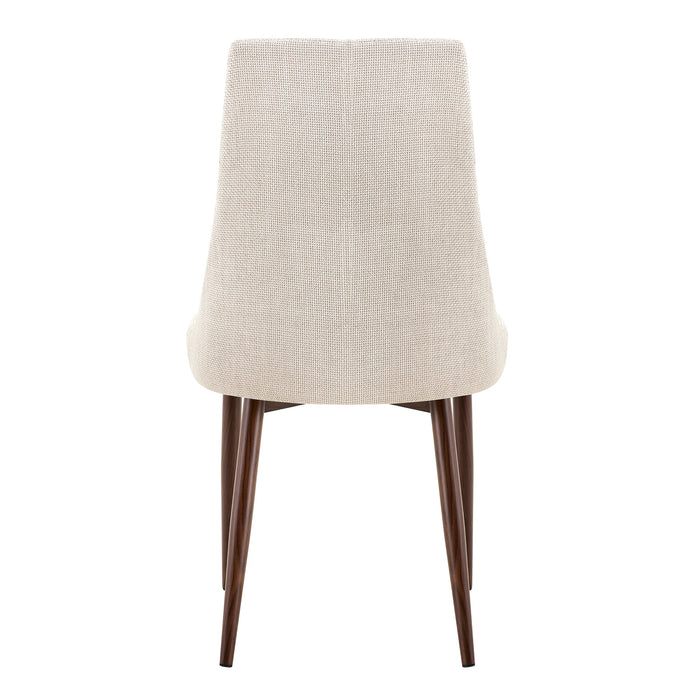 Vance Accent Chair - Ivory with Walnut Legs (Set of 2)