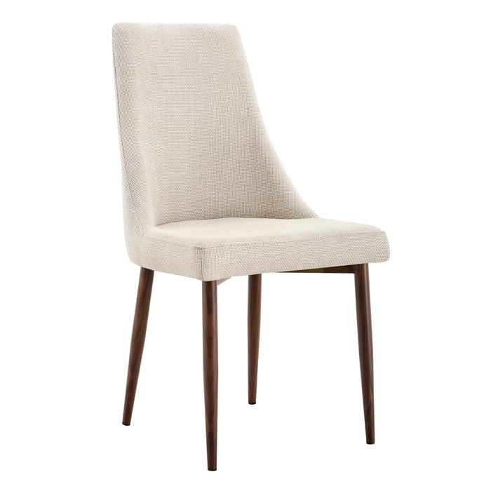 Vance Accent Chair - Ivory with Walnut Legs (Set of 2)