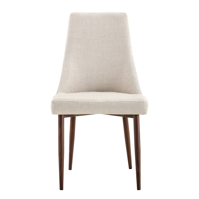 Vance Accent Chair - Ivory with Walnut Legs (Set of 2)