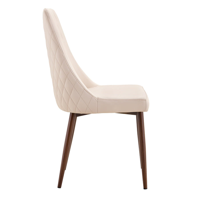 Stratton Accent Chair - Beige with Walnut Legs