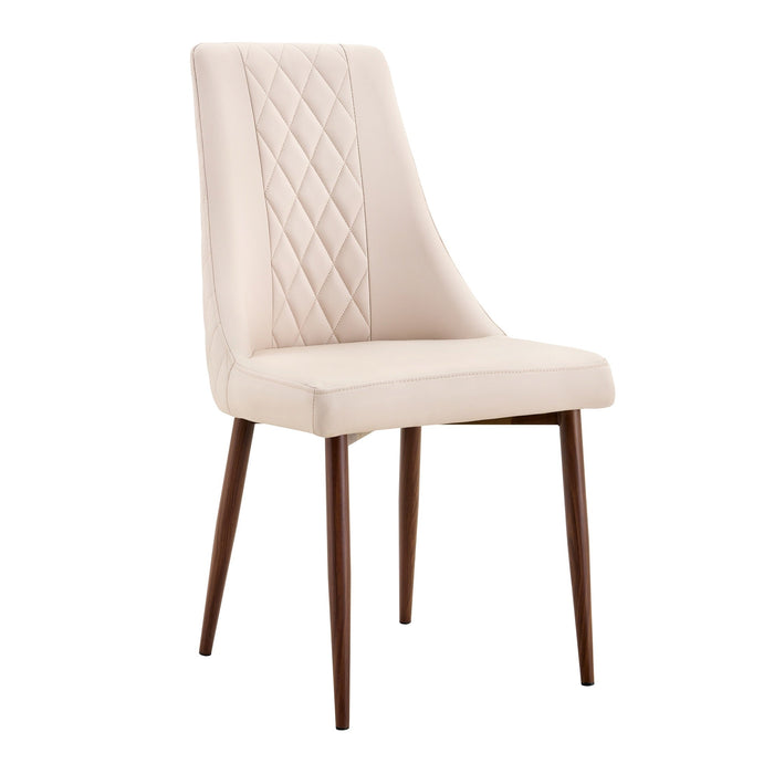 Stratton Accent Chair - Beige with Walnut Legs