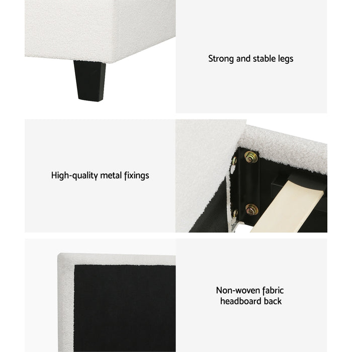 Artiss BedStory Single Bed Frame Mattress Bundle Platform Headboard Medium Firm Hybrid White