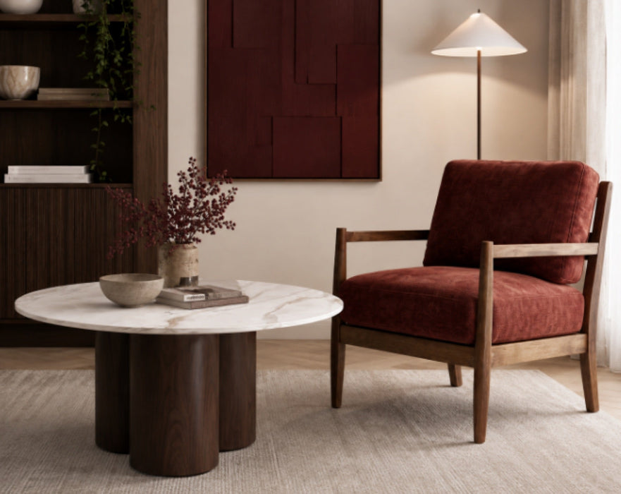 Gresham Coffee Table 80cm Round - Brown