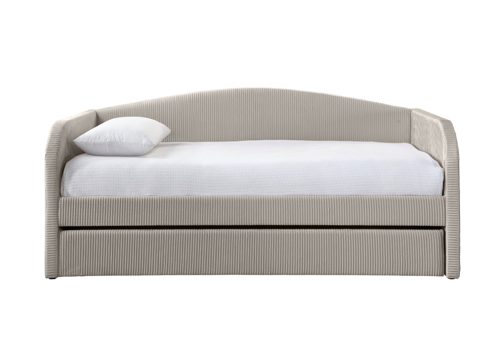 Charlotte Day Bed Beige Pleated Velvet