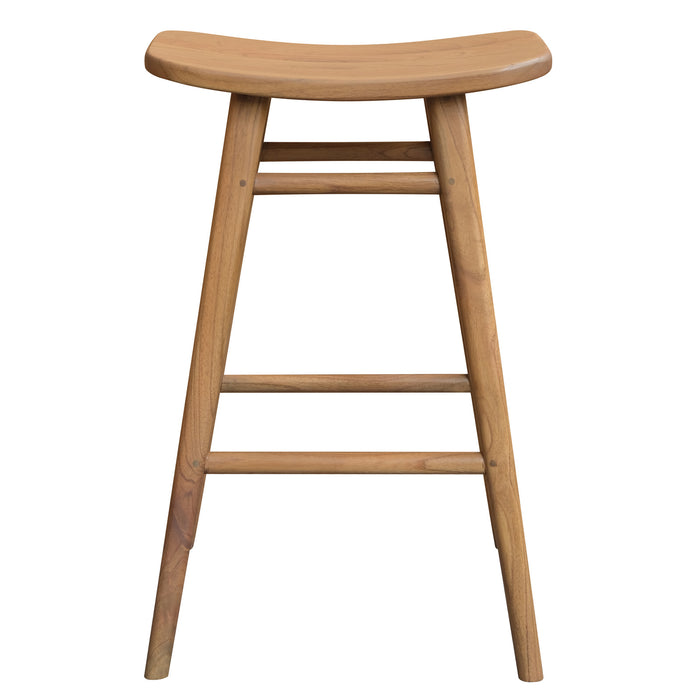 Aria Oval Solid Mindi Kitchen Counter Stool (Natural)