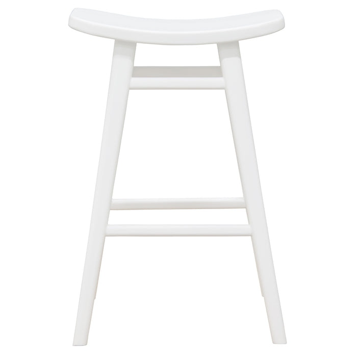 Aria Oval Solid Mahogany Kitchen Counter Stool (White)