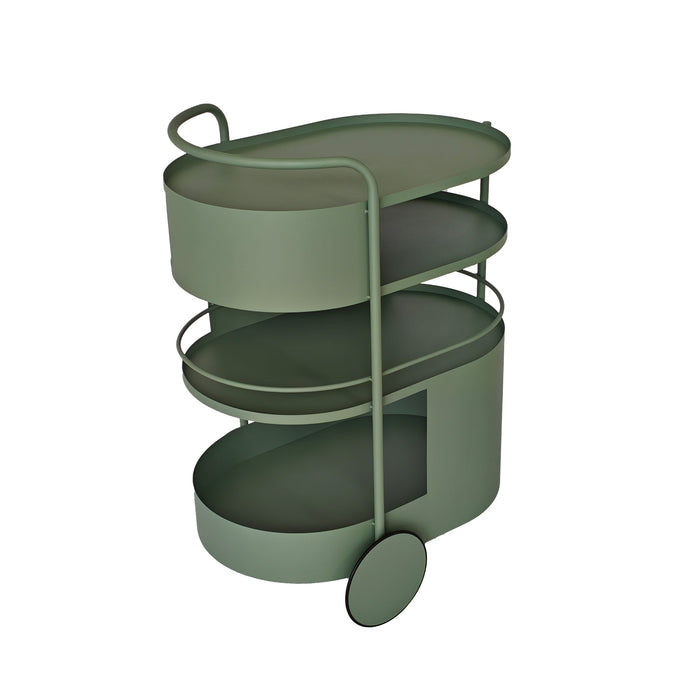 Elvano 63cm Bar Cart - Sage Green