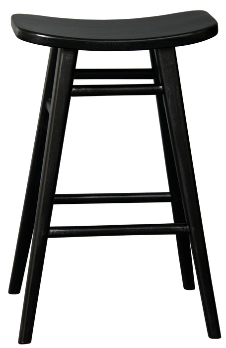 Aria Oval Solid Mahogany Kitchen Counter Stool (Black)