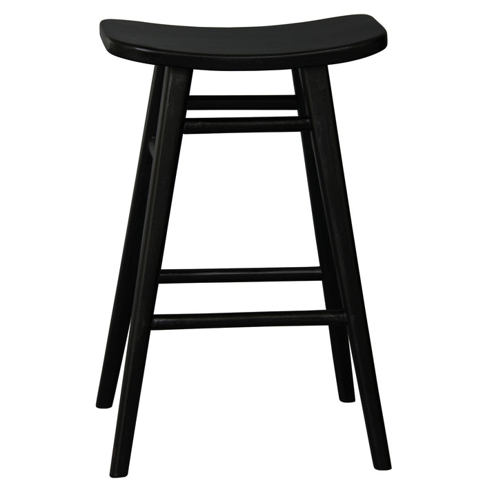 Aria Oval Solid Mahogany Kitchen Counter Stool (Black)