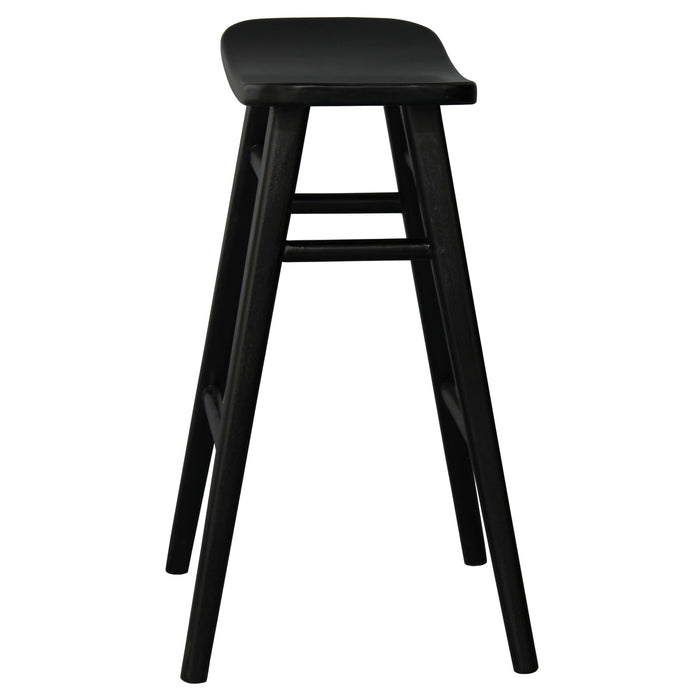 Aria Oval Solid Mahogany Kitchen Counter Stool (Black)