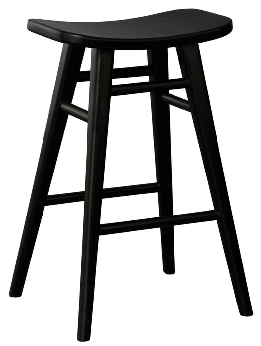 Aria Oval Solid Mahogany Kitchen Counter Stool (Black)