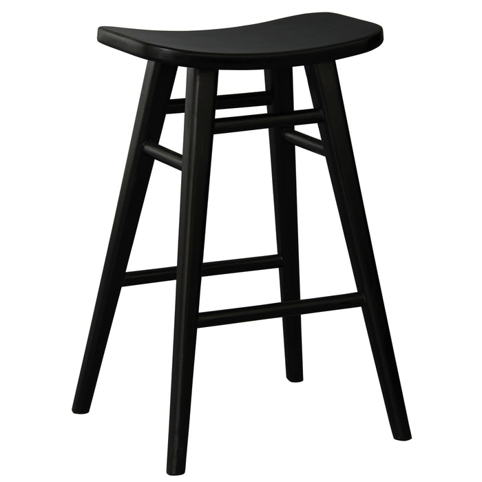 Aria Oval Solid Mahogany Kitchen Counter Stool (Black)