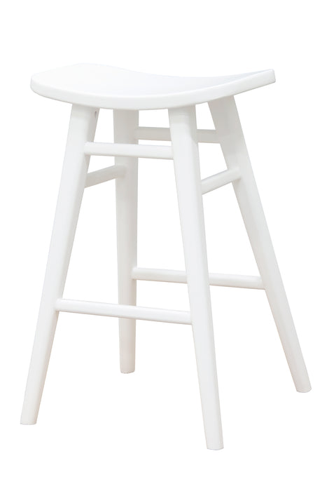 Aria Oval Solid Mahogany Kitchen Counter Stool (White)