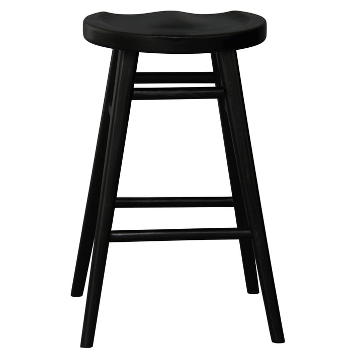 Scandinavian Solid Timber Counter Stool (Black)