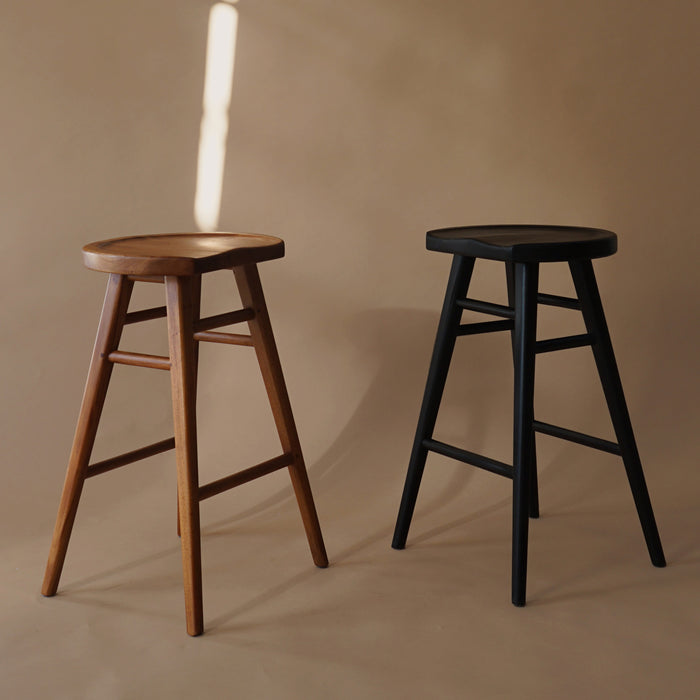 Scandinavian Solid Timber Counter Stool (Black)