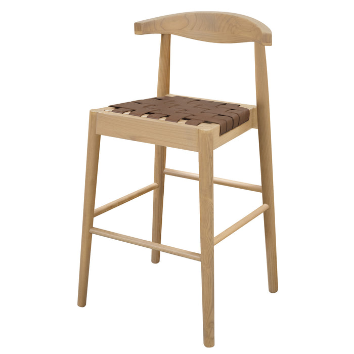 Elliot Leather Kitchen Counter Stool (Natural)