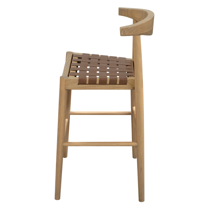 Elliot Leather Kitchen Counter Stool (Natural)