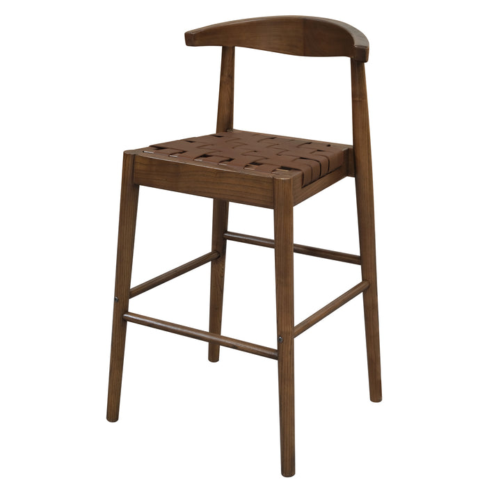 Elliot Leather Kitchen Counter Stool (Walnut)