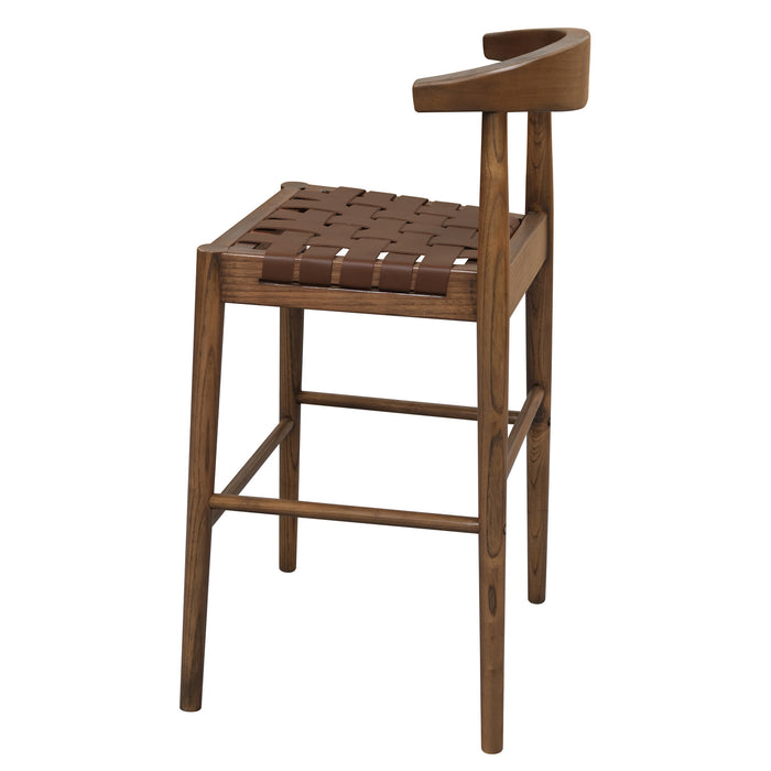 Elliot Leather Kitchen Counter Stool (Walnut)