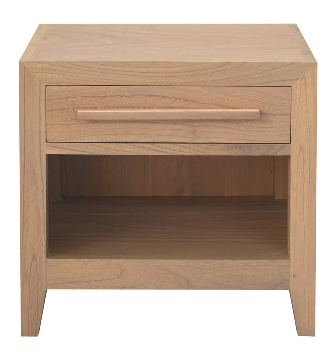 Dion 1-Drawer Solid Mindi Side Table (Natural)