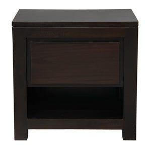 Amsterdam 1 Drawer Bedside Table (Chocolate)