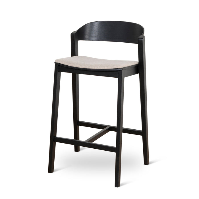 CBS10057-SD Black Bar Stool - Grey Seat